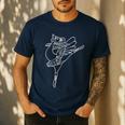 Dancing Turkey Happy Thanksgiving Day Ballet Dance Teacher Men's Casual T-Shirt Navy