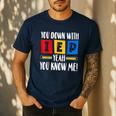You Down With IEP Yeah You Know Me SPED Teacher Men's Casual T-Shirt Navy