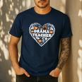 Drama Teacher Heart Pumpkin Ghost Halloween Kids Men's Casual T-Shirt Navy