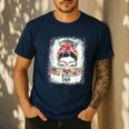 Early Head Start Life Messy Bun Back To School Teacher Women Men's Casual T-Shirt Navy