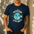 Earth Day Rotation Of The Earth Makes My Day Science Teacher Men's Casual T-Shirt Navy