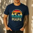 Easily Distracted By Maps Geography Teacher Men's Casual T-Shirt Navy Easily Distracted By Maps Geography Teacher Men's Casual T-Shirt Navy