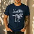 Lets Eat Kids Punctuation Saves Lives Dinosaur Teacher Men's Casual T-Shirt Navy