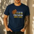 Lets Eat Kids Punctuation Turkey Thanksgiving Teacher Men's Casual T-Shirt Navy Lets Eat Kids Punctuation Turkey Thanksgiving Teacher Men's Casual T-Shirt Navy