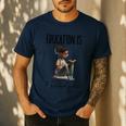 Education Is Freedom Teacher Books Black History Month Men's Casual T-Shirt Navy Education Is Freedom Teacher Books Black History Month Men's Casual T-Shirt Navy