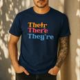 English Teacher Their There Theyre Grammar Men Women Men's Casual T-Shirt Navy