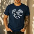 ESL Teacher ESOL Student Cute Heart Shape English Teacher Men's Casual T-Shirt Navy