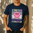 Everyone Communicates Differently Autism Awareness Teacher Men's Casual T-Shirt Navy Everyone Communicates Differently Autism Awareness Teacher Men's Casual T-Shirt Navy
