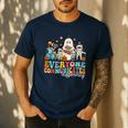Everyone Communicates Differently Halloween SLP Sped Teacher Men's Casual T-Shirt Navy