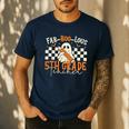 Fab Boo Lous 5th Grade Teacher Retro Ghost Spooky Halloween Men's Casual T-Shirt Navy