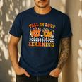 Fall In Love With Learning Autumn Pumpkin Fall Teacher Kids Men's Casual T-Shirt Navy Fall In Love With Learning Autumn Pumpkin Fall Teacher Kids Men's Casual T-Shirt Navy