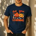 Fall In Love With Learning Thanksgiving Teacher Student Kids Men's Casual T-Shirt Navy Fall In Love With Learning Thanksgiving Teacher Student Kids Men's Casual T-Shirt Navy