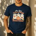 Are You Fall O Ween Directions Halloween Teacher Men's Casual T-Shirt Navy Are You Fall O Ween Directions Halloween Teacher Men's Casual T-Shirt Navy