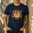Fall Pumpkin Book Lover Spooky Librarian Teacher Halloween Men's Casual T-Shirt Navy Fall Pumpkin Book Lover Spooky Librarian Teacher Halloween Men's Casual T-Shirt Navy