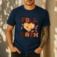 Fall Teacher Fall In Love With Math Math Thanksgiving For Men Women Men's Casual T-Shirt Navy Fall Teacher Fall In Love With Math Math Thanksgiving For Men Women Men's Casual T-Shirt Navy