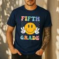 Fifth Grade Team Teachers Boys Girls Retro Smile 5th Grade Men's Casual T-Shirt Navy