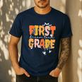 First Grade Dream Retro Team Fall Halloween Spooky Teachers Men's Casual T-Shirt Navy First Grade Dream Retro Team Fall Halloween Spooky Teachers Men's Casual T-Shirt Navy