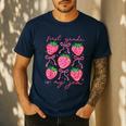 First Grade Is My Jam Strawberry First Grade Teacher Women Men's Casual T-Shirt Navy
