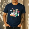 Floral Beakers Chemistry Lab Teacher Men's Casual T-Shirt Navy Floral Beakers Chemistry Lab Teacher Men's Casual T-Shirt Navy