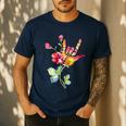 Flower American Sign Language ASL Teacher Teaching Deaf Men's Casual T-Shirt Navy Flower American Sign Language ASL Teacher Teaching Deaf Men's Casual T-Shirt Navy