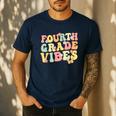 Fourth Grade Vibes Hello Team 4th Grade Teacher Kids Retro Men's Casual T-Shirt Navy Fourth Grade Vibes Hello Team 4th Grade Teacher Kids Retro Men's Casual T-Shirt Navy
