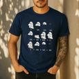 Fractions Math Teacher Ghost Math Halloween Humorous Men's Casual T-Shirt Navy Fractions Math Teacher Ghost Math Halloween Humorous Men's Casual T-Shirt Navy