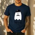French Teacher Halloween Bonjour Ghost Men's Casual T-Shirt Navy French Teacher Halloween Bonjour Ghost Men's Casual T-Shirt Navy