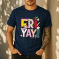 Fri-Yay Happy Friday Lovers Teacher Weekend Women Men's Casual T-Shirt Navy Fri-Yay Happy Friday Lovers Teacher Weekend Women Men's Casual T-Shirt Navy