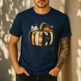 Fun Fall Book Lover Cute Teacher Student Halloween Men's Casual T-Shirt Navy Fun Fall Book Lover Cute Teacher Student Halloween Men's Casual T-Shirt Navy