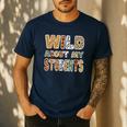 Fun Zoo Animal Print Teacher Shirts Wild About My Students Men's Casual T-Shirt Navy Fun Zoo Animal Print Teacher Shirts Wild About My Students Men's Casual T-Shirt Navy