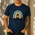 Future Teacher Cute Rainbow Leopard Teacher Outfit For Men Women Girls Kids Men's Casual T-Shirt Navy