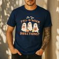Ghost Are You Fall-O-Ween Directions Teacher Halloween Men's Casual T-Shirt Navy Ghost Are You Fall-O-Ween Directions Teacher Halloween Men's Casual T-Shirt Navy