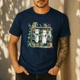 Ghost Plant Library Halloween Reading Books Teacher Vintage Men's Casual T-Shirt Navy Ghost Plant Library Halloween Reading Books Teacher Vintage Men's Casual T-Shirt Navy