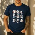 Ghosts With Books Library Halloween Men Women Kids Teacher Men's Casual T-Shirt Navy