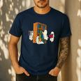 Ghosts Reading Books Teacher Halloween Librarian Boooks Men's Casual T-Shirt Navy Ghosts Reading Books Teacher Halloween Librarian Boooks Men's Casual T-Shirt Navy