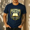 Grammar Police To Serve And Correct English Teacher Men's Casual T-Shirt Navy