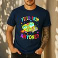 Groovy Field Trip Anyone Happy Field Day For Teachers Kids Men's Casual T-Shirt Navy Groovy Field Trip Anyone Happy Field Day For Teachers Kids Men's Casual T-Shirt Navy