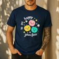 Groovy Happy To See Your Face Teacher School Appreciation Men's Casual T-Shirt Navy Groovy Happy To See Your Face Teacher School Appreciation Men's Casual T-Shirt Navy