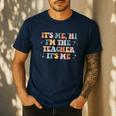 Groovy Its Me Hi Im The Teacher It’s Me Back To School Men's Casual T-Shirt Navy Groovy Its Me Hi Im The Teacher It’s Me Back To School Men's Casual T-Shirt Navy