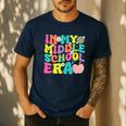 Groovy In My Middle School Era Back To School Teacher Men's Casual T-Shirt Navy