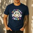 Groovy Retro Lets Learn Today Teacher Student Back To School Men's Casual T-Shirt Navy