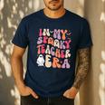 Groovy In My Spooky Teacher Era Halloween Party Boo Men's Casual T-Shirt Navy