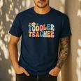 Groovy Toddler Teacher Appreciation Back To School Men's Casual T-Shirt Navy Groovy Toddler Teacher Appreciation Back To School Men's Casual T-Shirt Navy