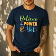 Growth Mindset Teacher Believe In The Power Of Yet Men's Casual T-Shirt Navy Growth Mindset Teacher Believe In The Power Of Yet Men's Casual T-Shirt Navy