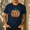 Halloween Books Pumpkin Reading Teacher Fall Men Women Men's Casual T-Shirt Navy
