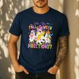 Halloween Floral Ghost Teacher Are You Falloween Directions Men's Casual T-Shirt Navy Halloween Floral Ghost Teacher Are You Falloween Directions Men's Casual T-Shirt Navy