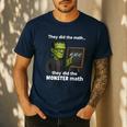 Halloween Monster Math Pun Teacher Humor Men's Casual T-Shirt Navy