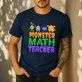 Halloween Monster Math Teacher Men Women Men's Casual T-Shirt Navy Halloween Monster Math Teacher Men Women Men's Casual T-Shirt Navy