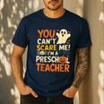 Halloween Preschool Teacher You Can't Scare Me Im A Teacher Men's Casual T-Shirt Navy Halloween Preschool Teacher You Can't Scare Me Im A Teacher Men's Casual T-Shirt Navy