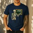 Halloween Skeleton 67 Meme Square Root 4489 Math Teacher Men's Casual T-Shirt Navy